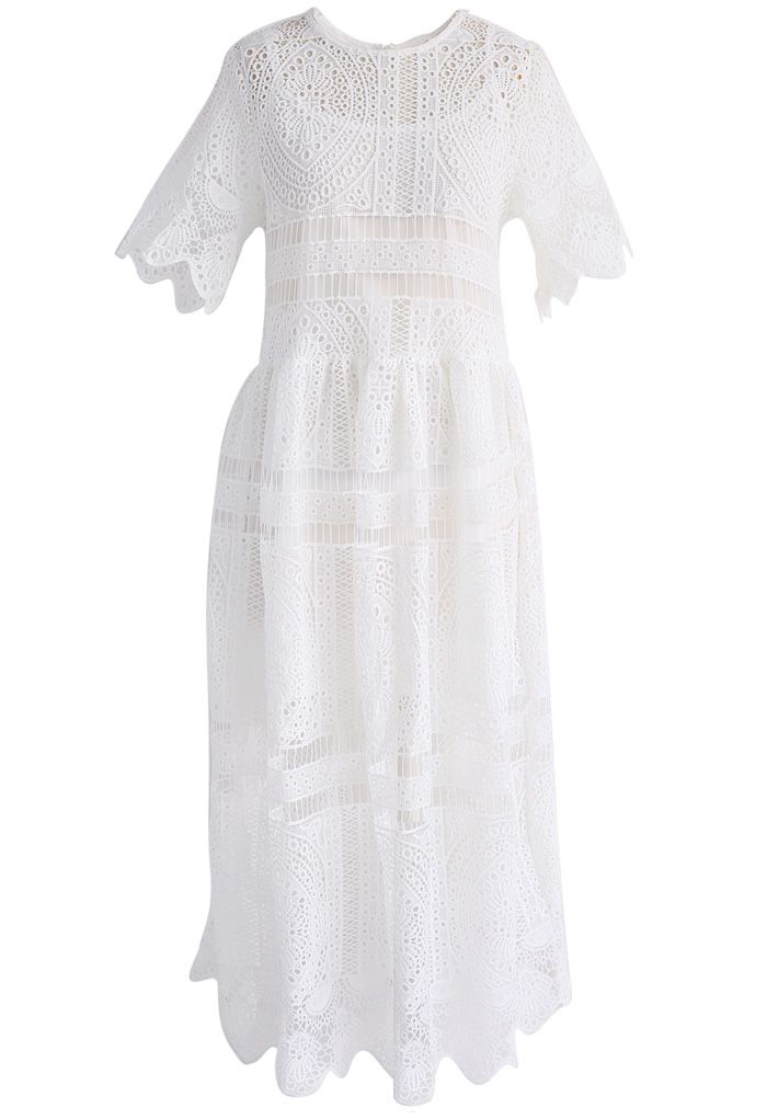 With Your Ingenuity Crochet Dress in White - Retro, Indie and Unique ...