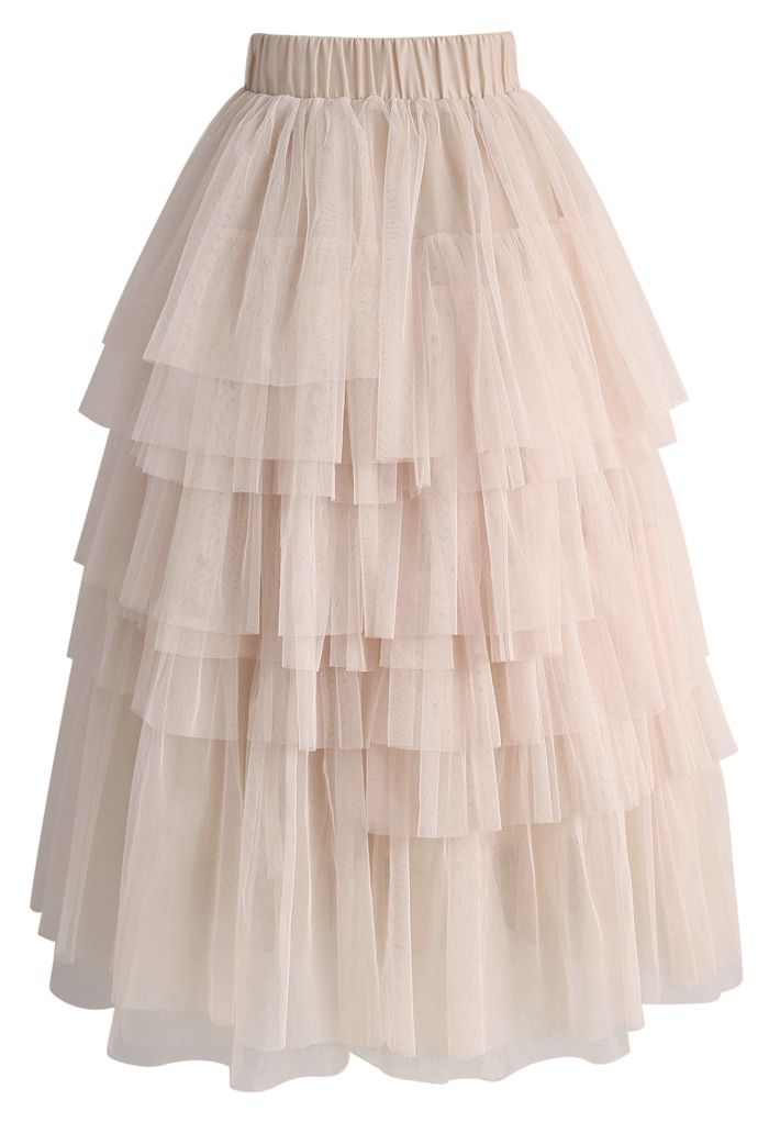 Love Me More Layered Tulle Skirt in Nude Pink - Retro, Indie and Unique ...