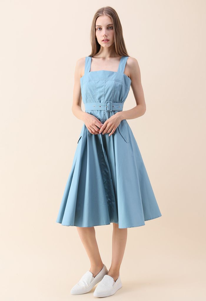 Seek for Refinement Cami Dress in Teal - Retro, Indie and Unique Fashion