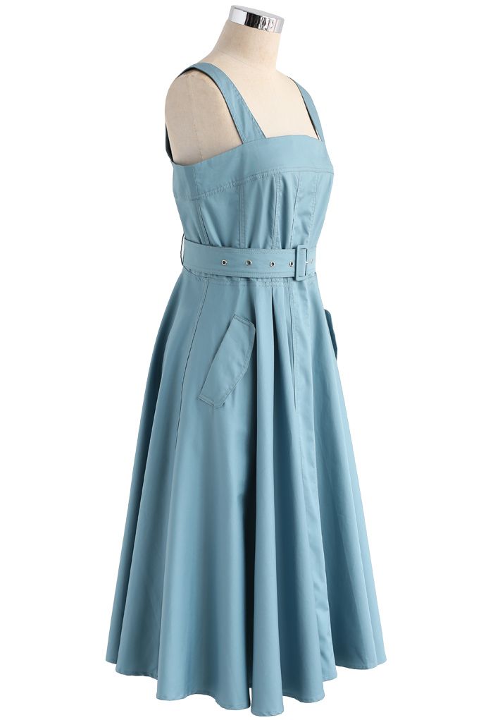 Seek for Refinement Cami Dress in Teal - Retro, Indie and Unique Fashion