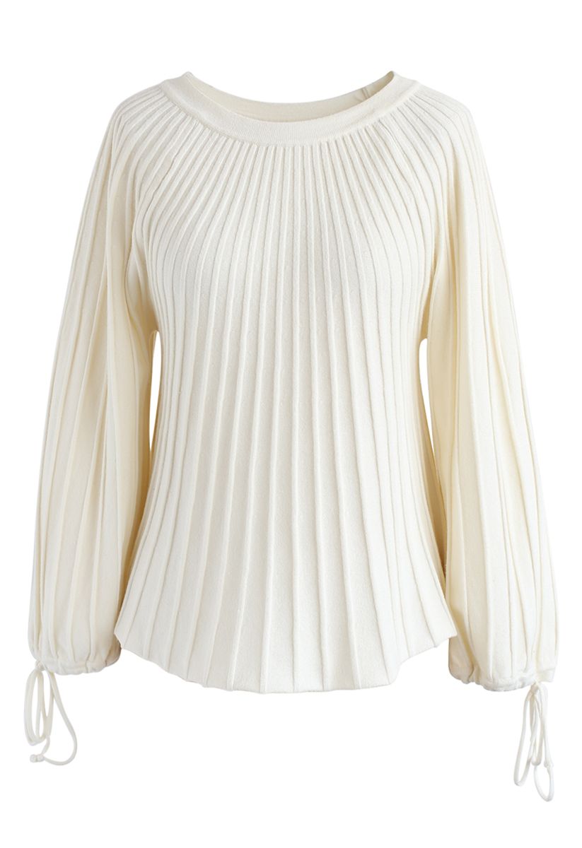 Sugary Puff Radiating Stripe Sweater in Ivory - Retro, Indie and Unique ...