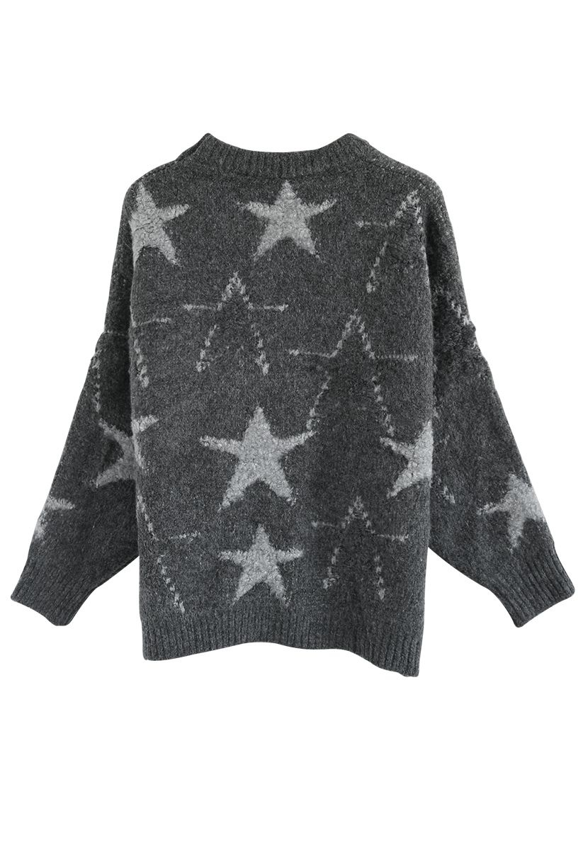 Counting Stars Knit Sweater in Grey