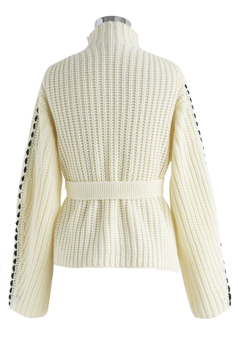 Tie My Style Knit Sweater in Cream