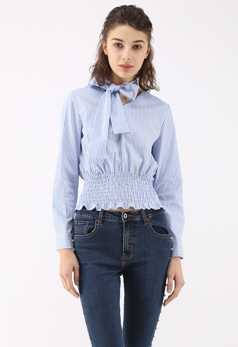 Trendy Seeker Striped Top in Blue - Retro, Indie and Unique Fashion