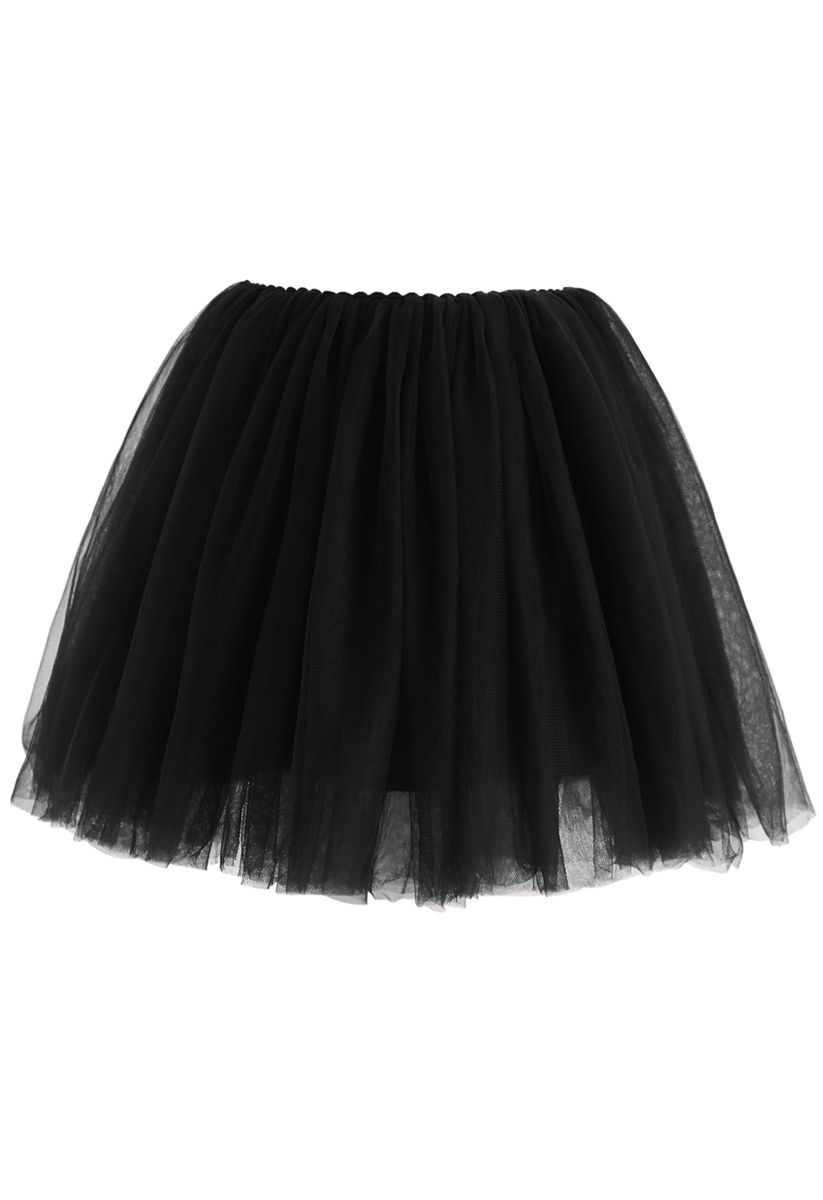Amore Mesh Tulle Skirt in Black For Kids - Retro, Indie and Unique Fashion