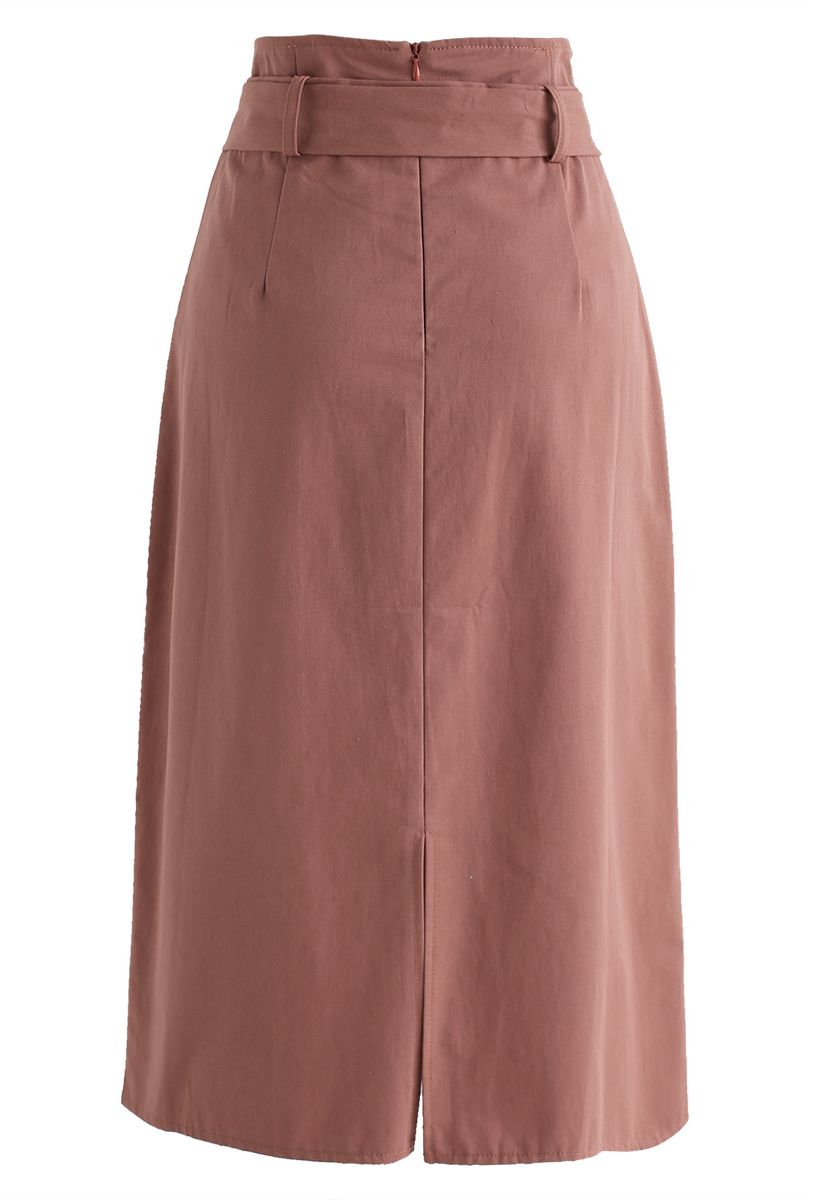 Elegant Poise Pencil Skirt in Caramel - Retro, Indie and Unique Fashion