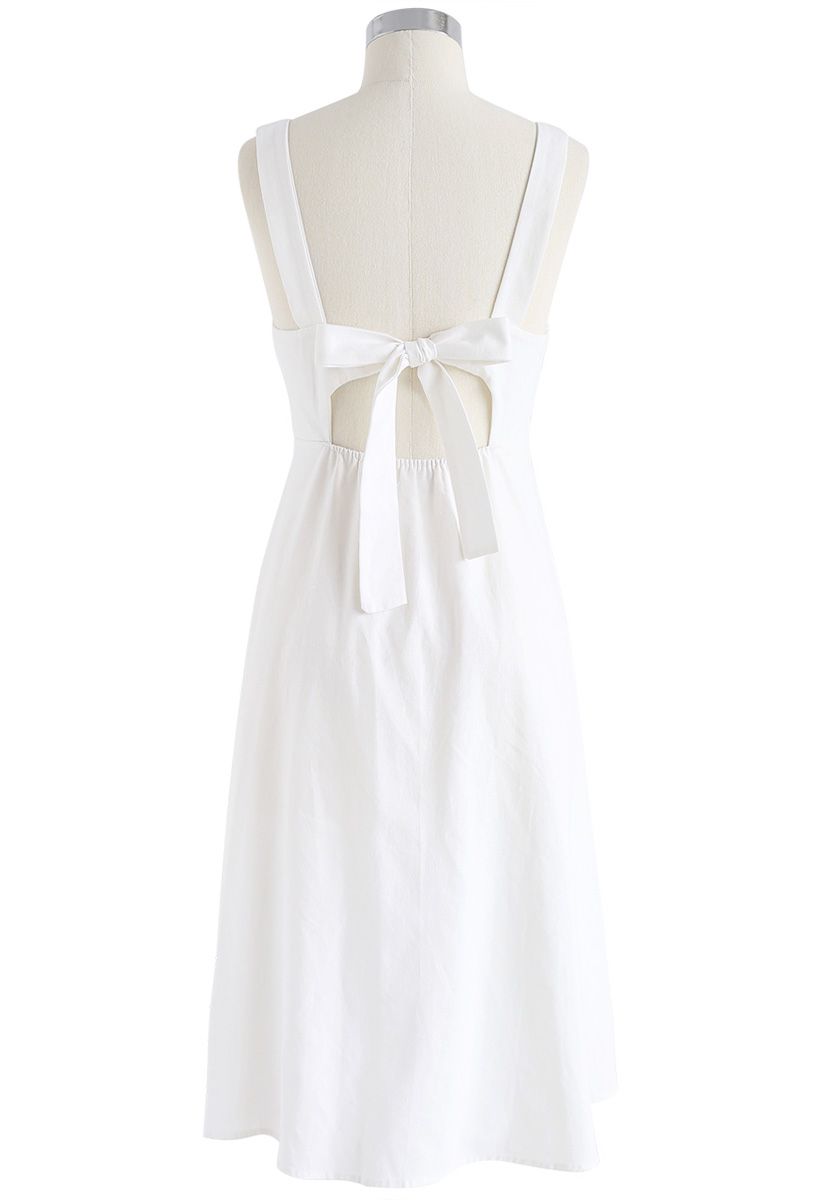 Holiday Essential Button Through Cami Dress in White