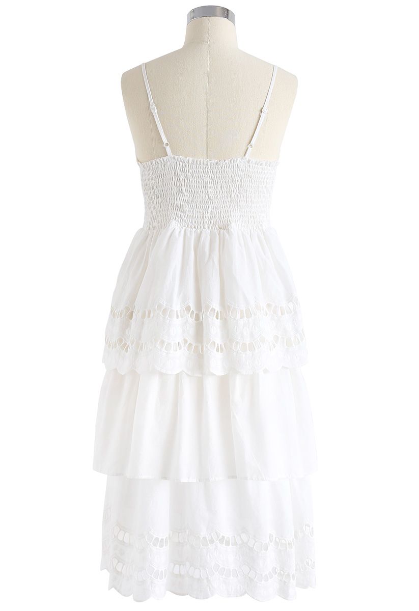 In the Spotlight Tiered Cami Dress in White - Retro, Indie and Unique ...