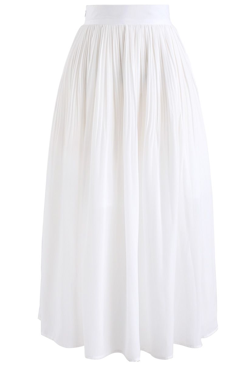 Never Go Wrong Frilling Midi Skirt in White - Retro, Indie and Unique ...