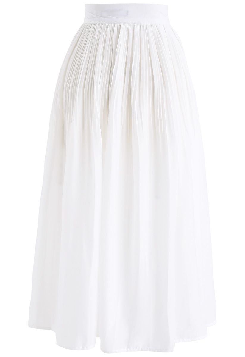 Never Go Wrong Frilling Midi Skirt in White - Retro, Indie and Unique ...