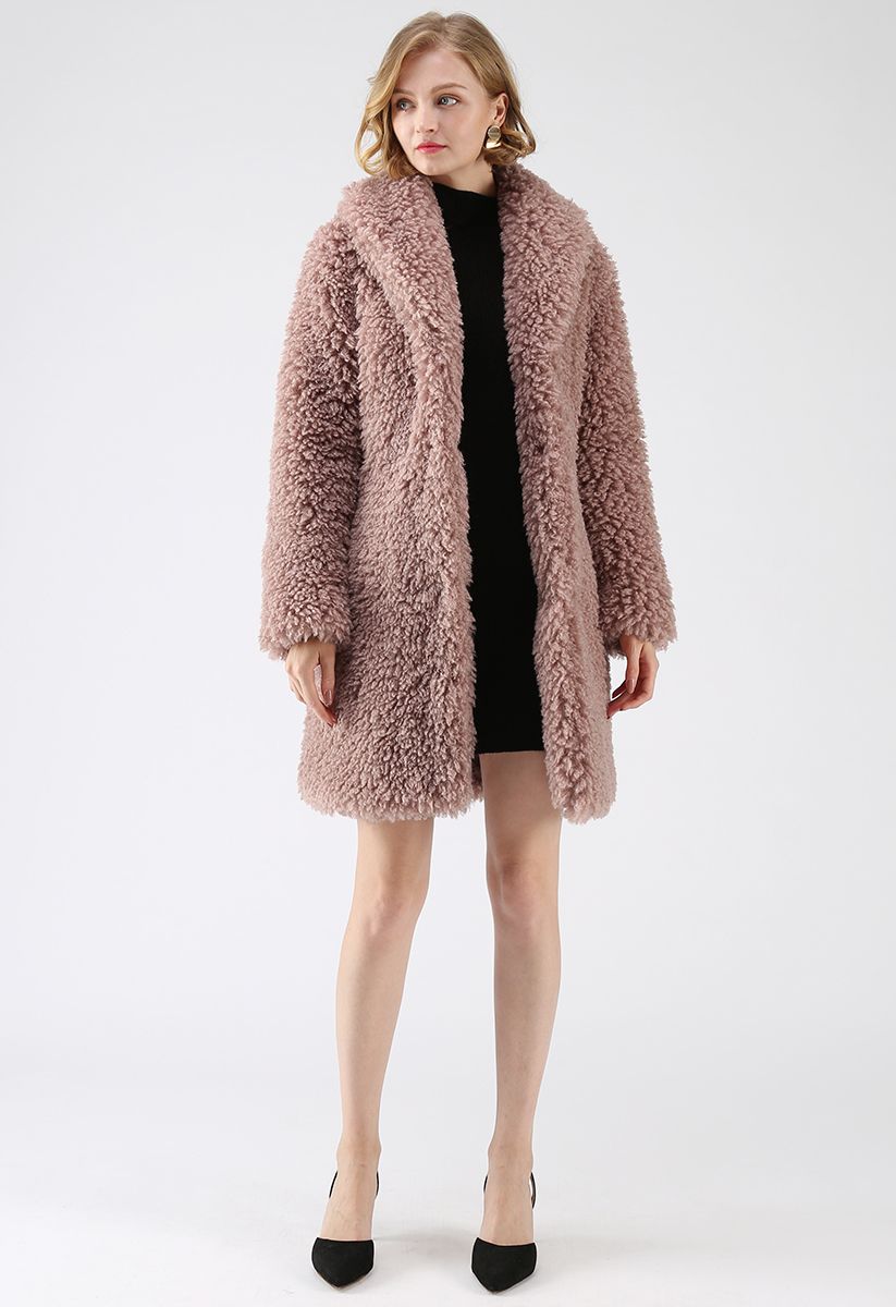 Forever 21 Women's Longline Faux Fur Coat