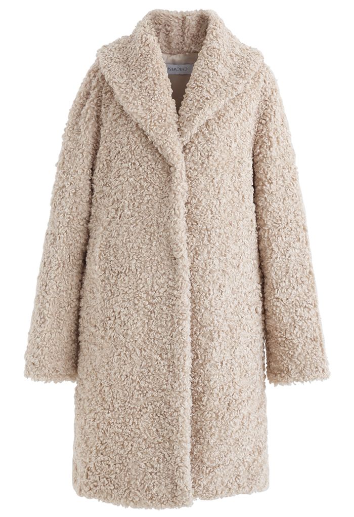 Feeling of Warmth Faux Fur Longline Coat in Sand - Retro, Indie and ...