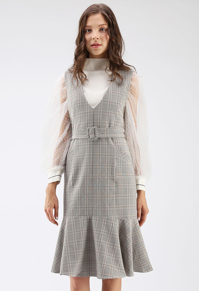 Sweetest Soul Tartan Frilling Sleeveless Dress 