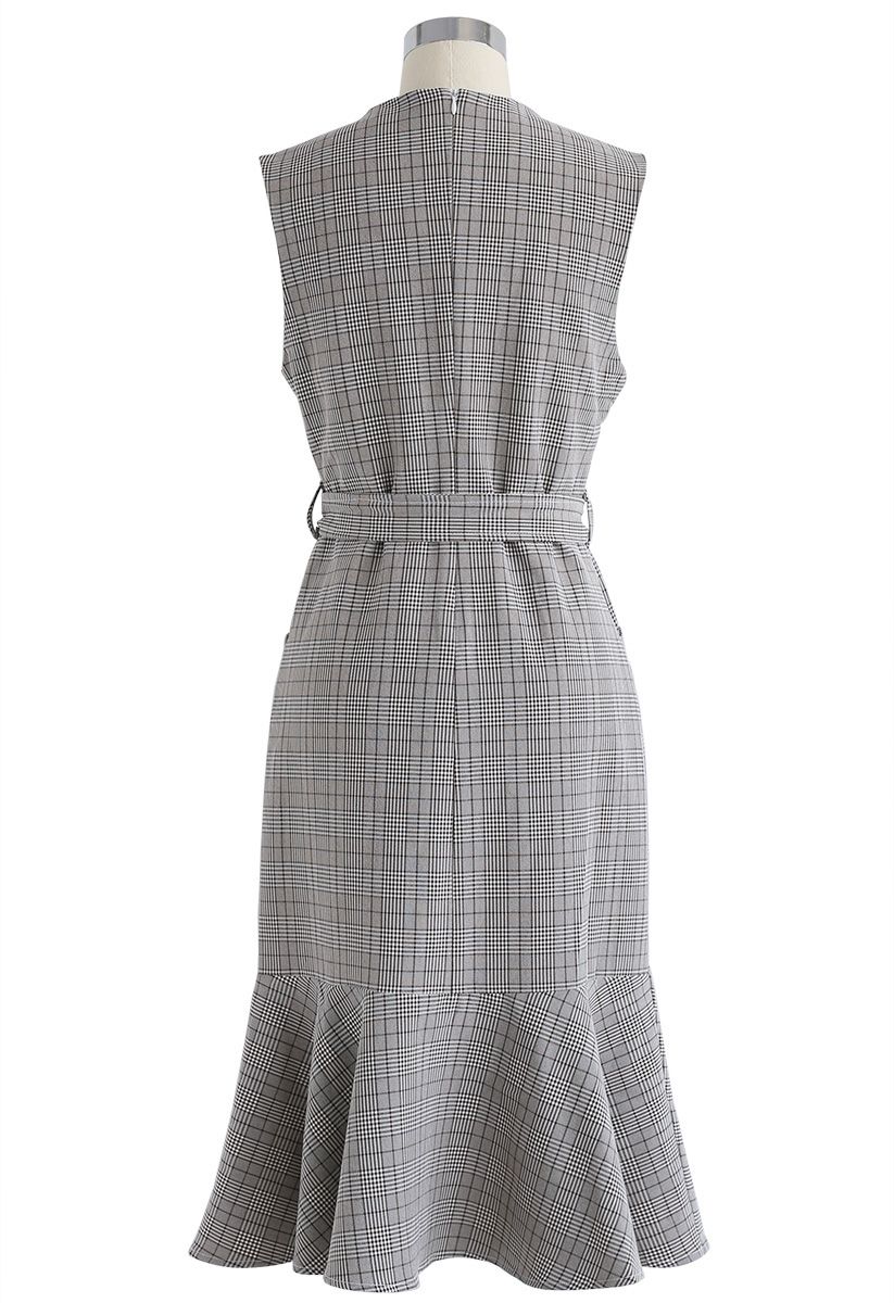 Sweetest Soul Tartan Frilling Sleeveless Dress 