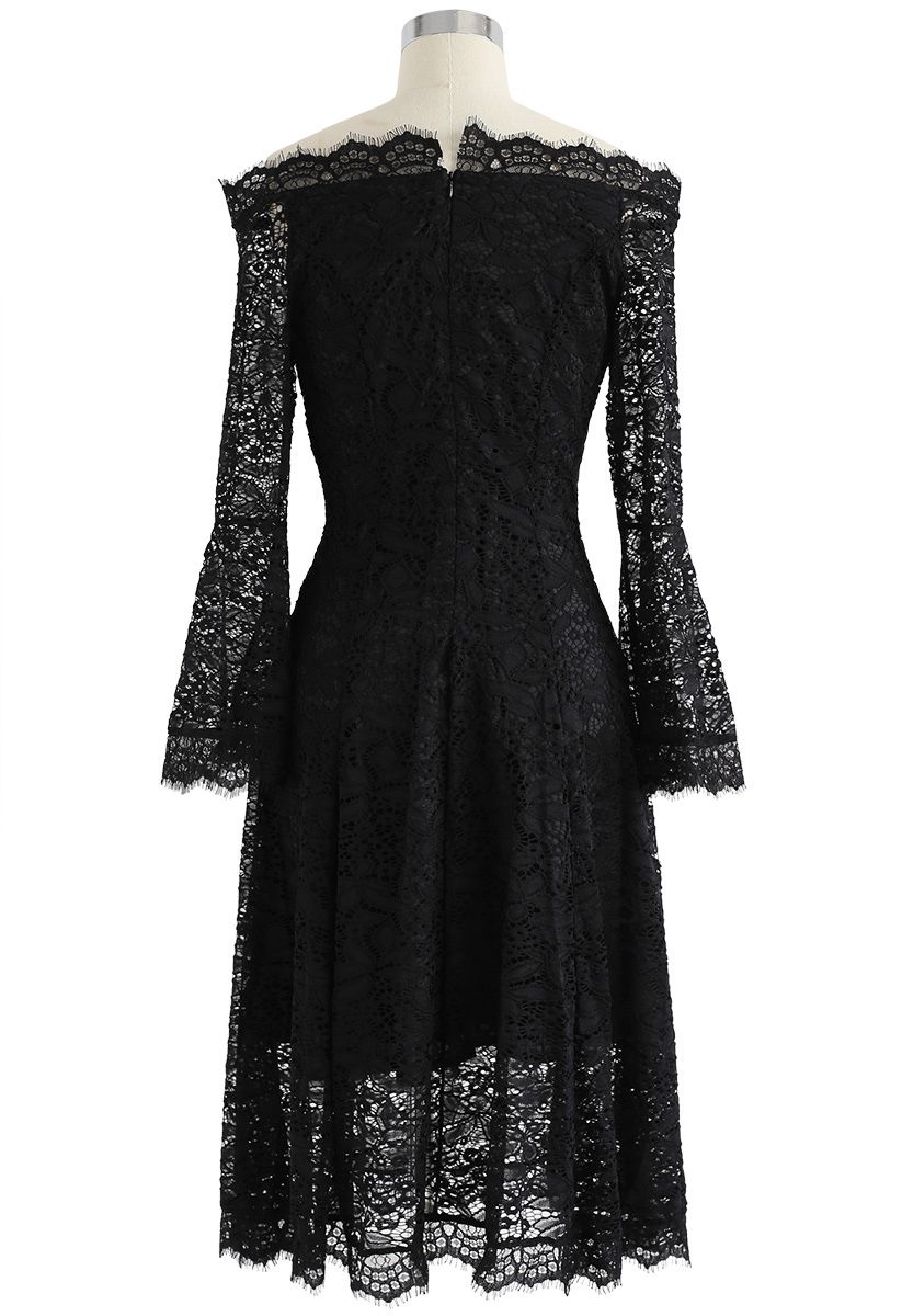 Remember Me Off-Shoulder Lace Dress in Black - Retro, Indie and Unique ...