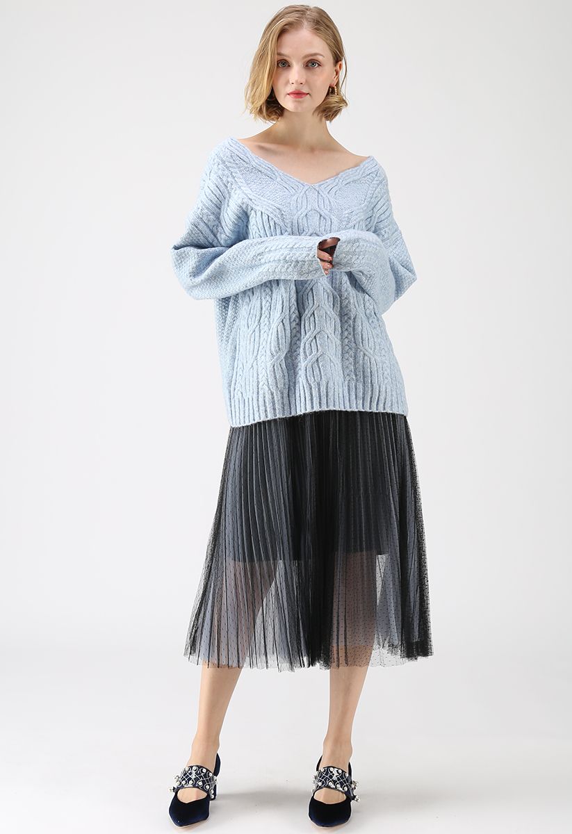 Untitled Dream Pleated Mesh Skirt in Grey - Retro, Indie and Unique Fashion