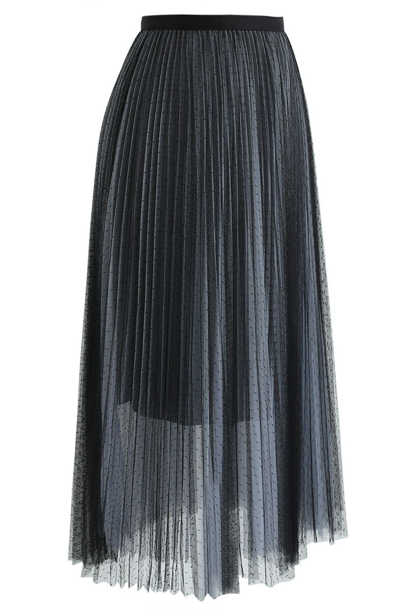 Untitled Dream Pleated Mesh Skirt in Grey - Retro, Indie and Unique Fashion
