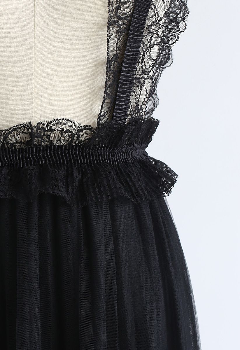 Dreamy Epitome Tulle Mesh Pinafore Dress in Black - Retro, Indie and ...