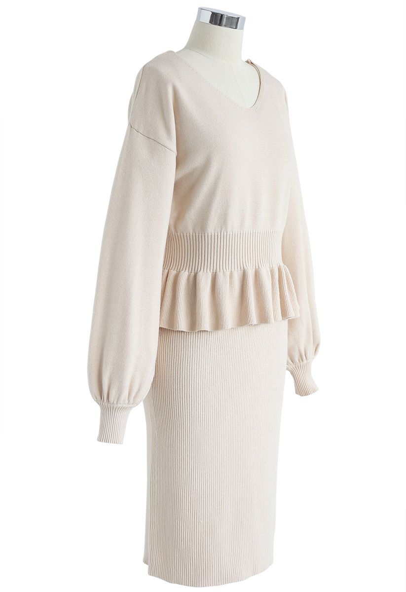 Surrounding Sweetness Knit Twinset Dress in Cream - Retro, Indie and ...
