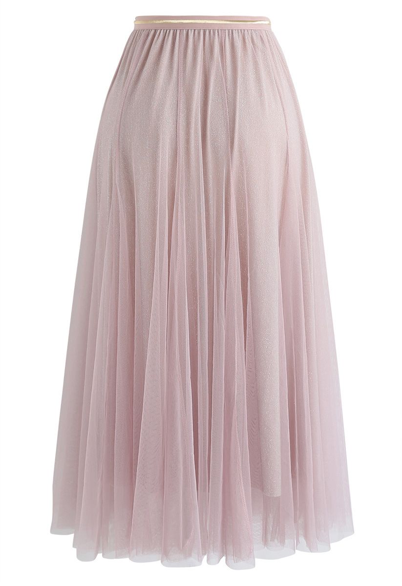 My Secret Garden Tulle Maxi Skirt in Glitter Pink - Retro, Indie and ...
