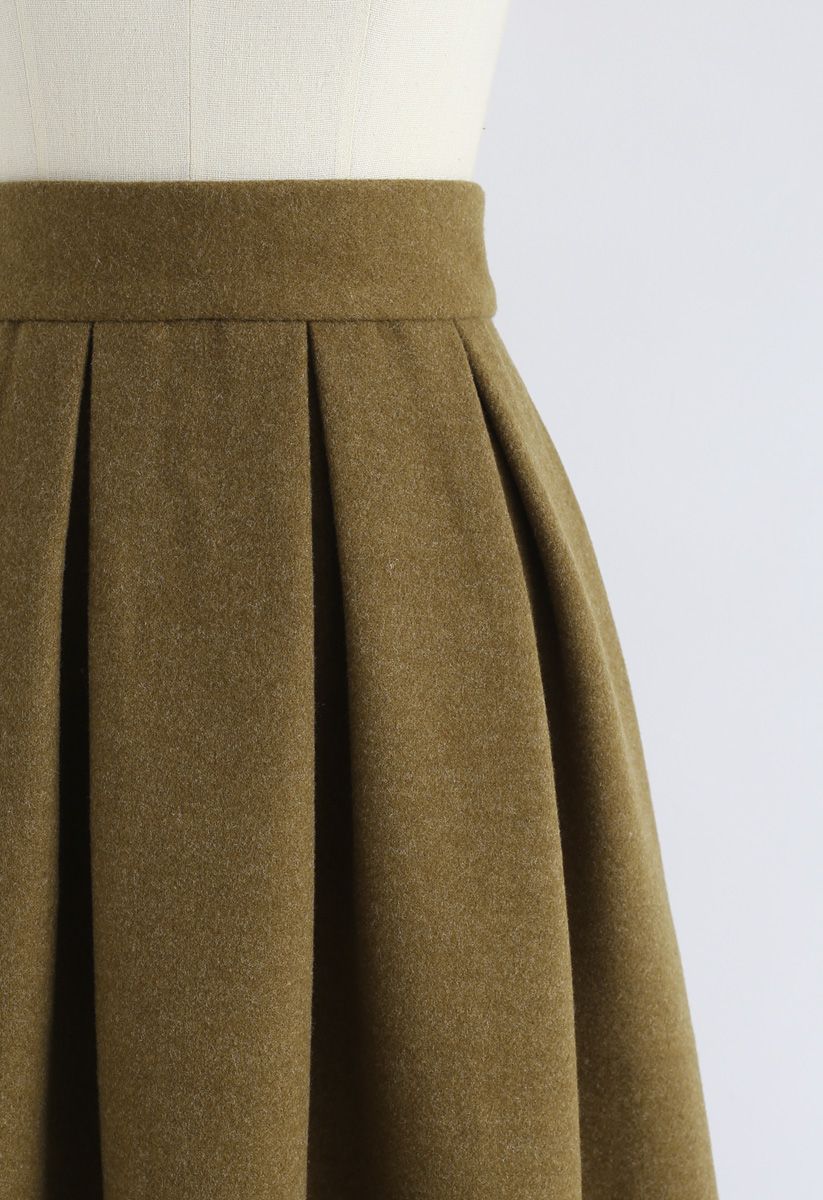Sweet Distance Wool-Blended Midi Skirt in Ginger - Retro, Indie and ...