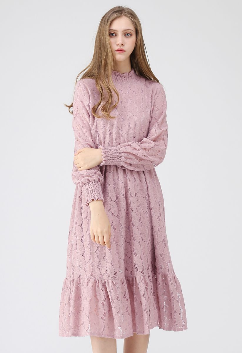 dusty pink cape style wrap midi dress
