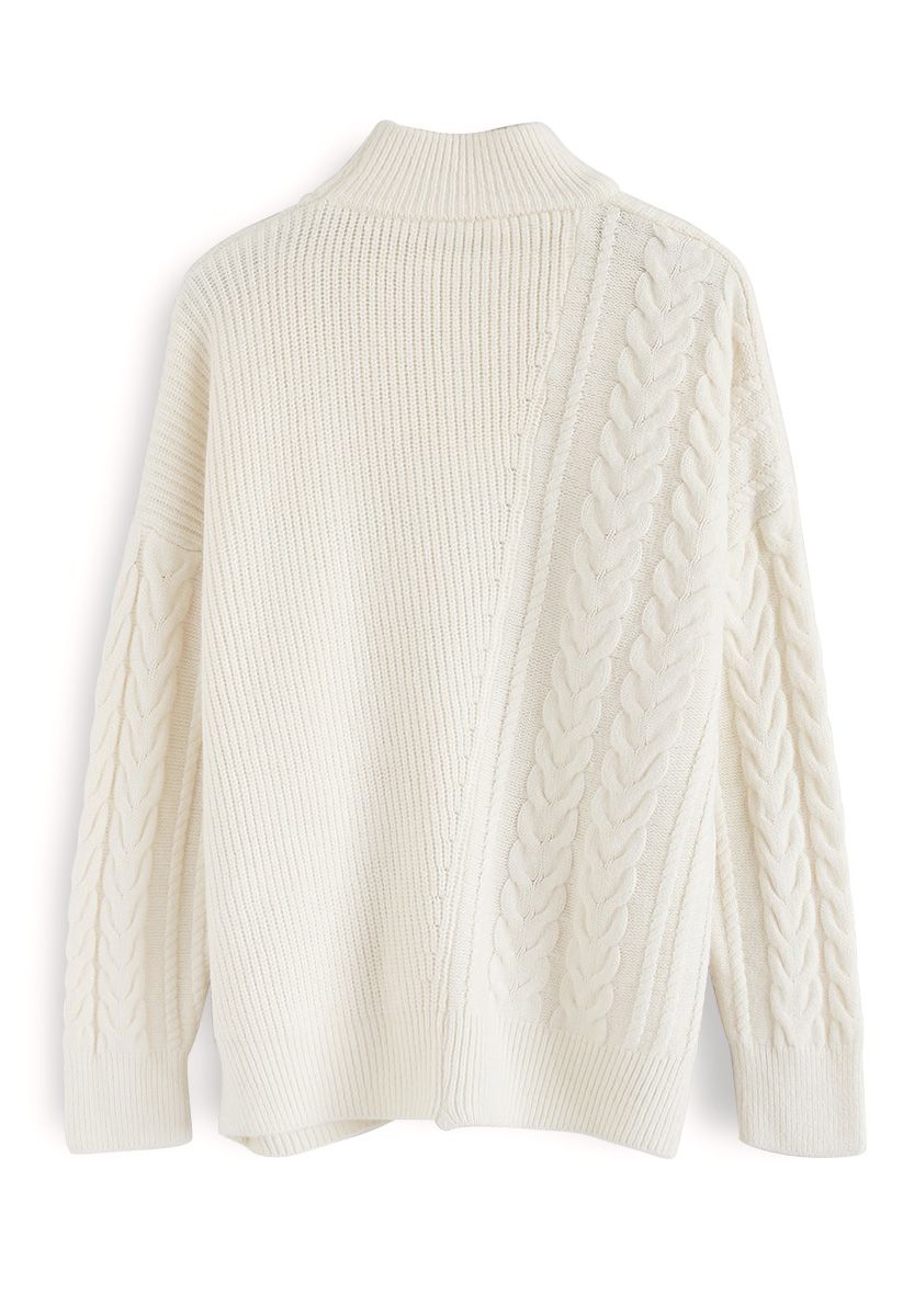 Warm Up The Moment Knit Sweater in White - Retro, Indie and Unique Fashion