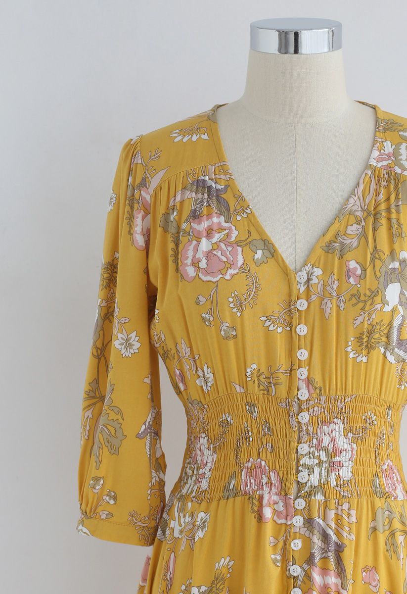Forever Fave Floral Maxi Dress in Yellow - Retro, Indie and Unique Fashion