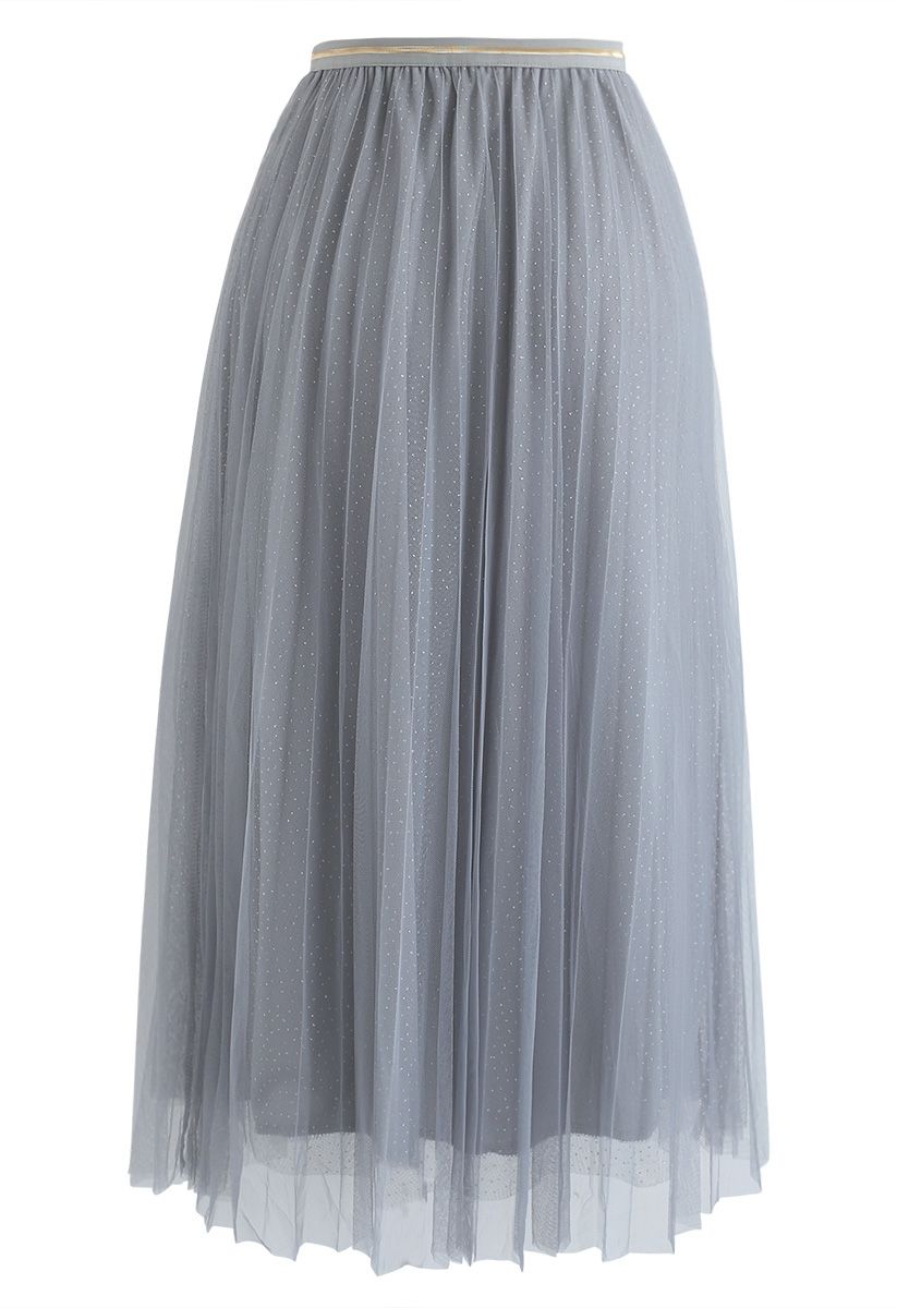 My Fairytale Sequin Tulle Mesh Skirt in Grey - Retro, Indie and Unique ...