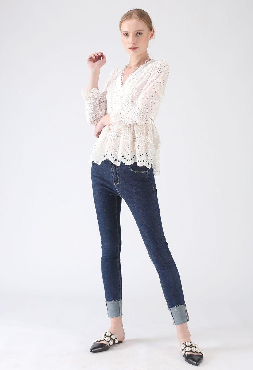 Enchanting Dreams Embroidered Eyelet Top