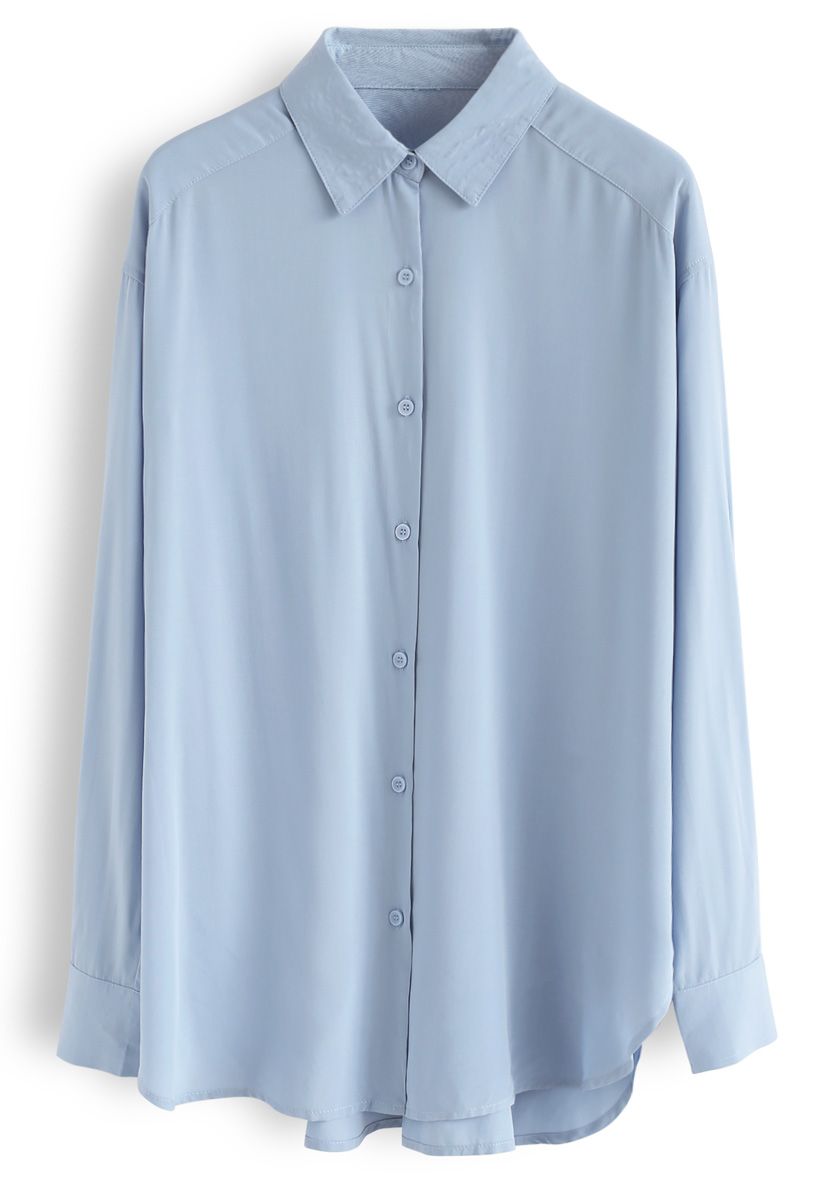 Ultra Softness Basic Shirt in Blue - Retro, Indie and Unique Fashion