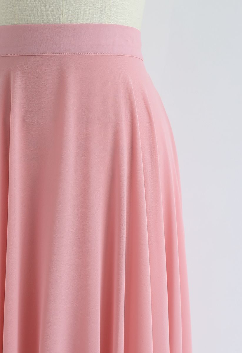 Timeless Favorite Chiffon Maxi Skirt in Pink - Retro, Indie and