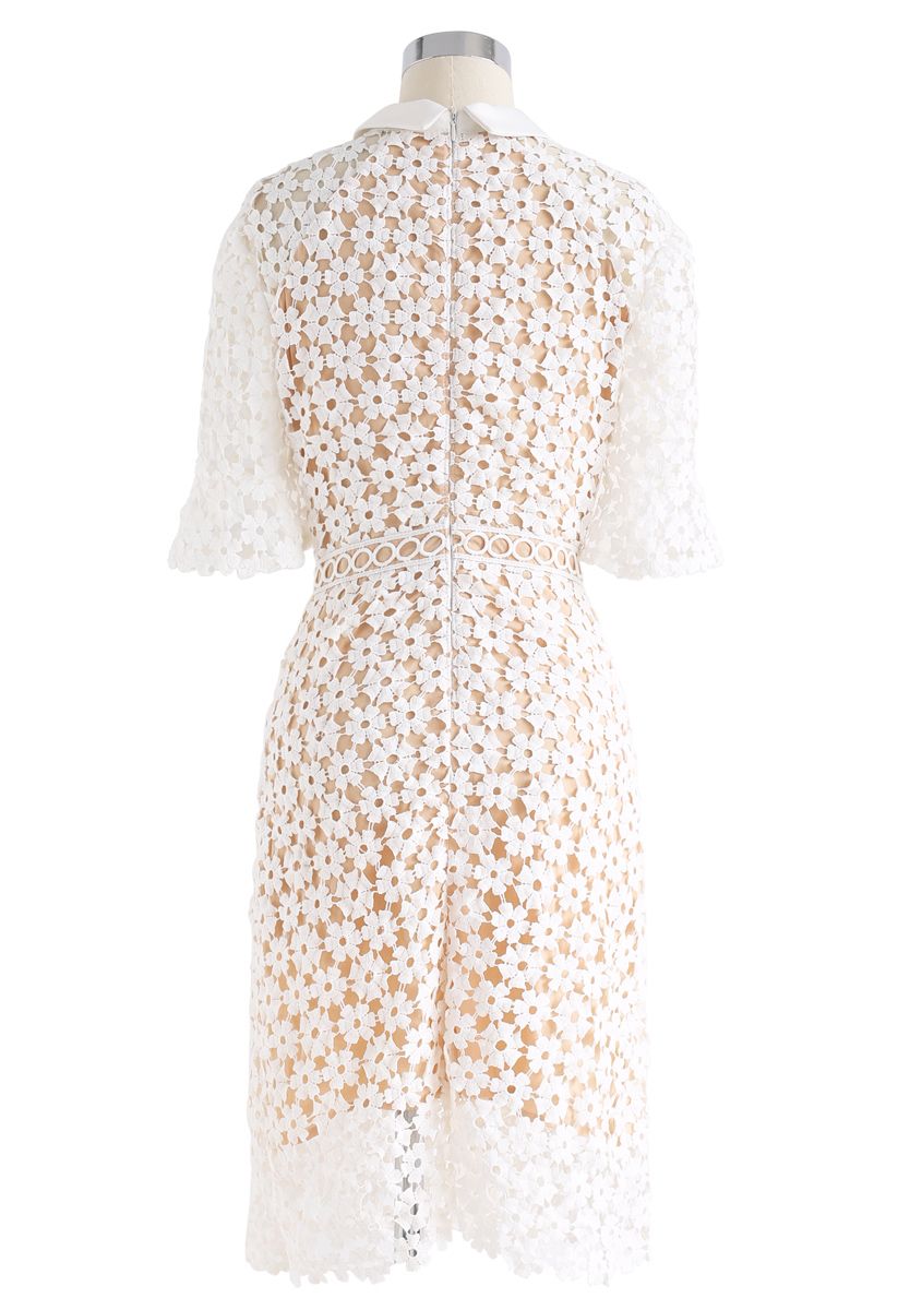Faith in Elegance Crochet Shift Dress in White - Retro, Indie and ...