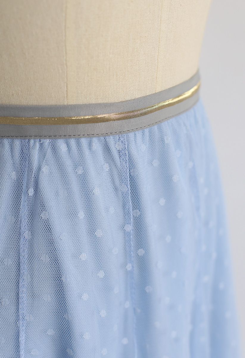 Dots Opportunity Tulle Maxi Skirt in Blue - Retro, Indie and Unique Fashion