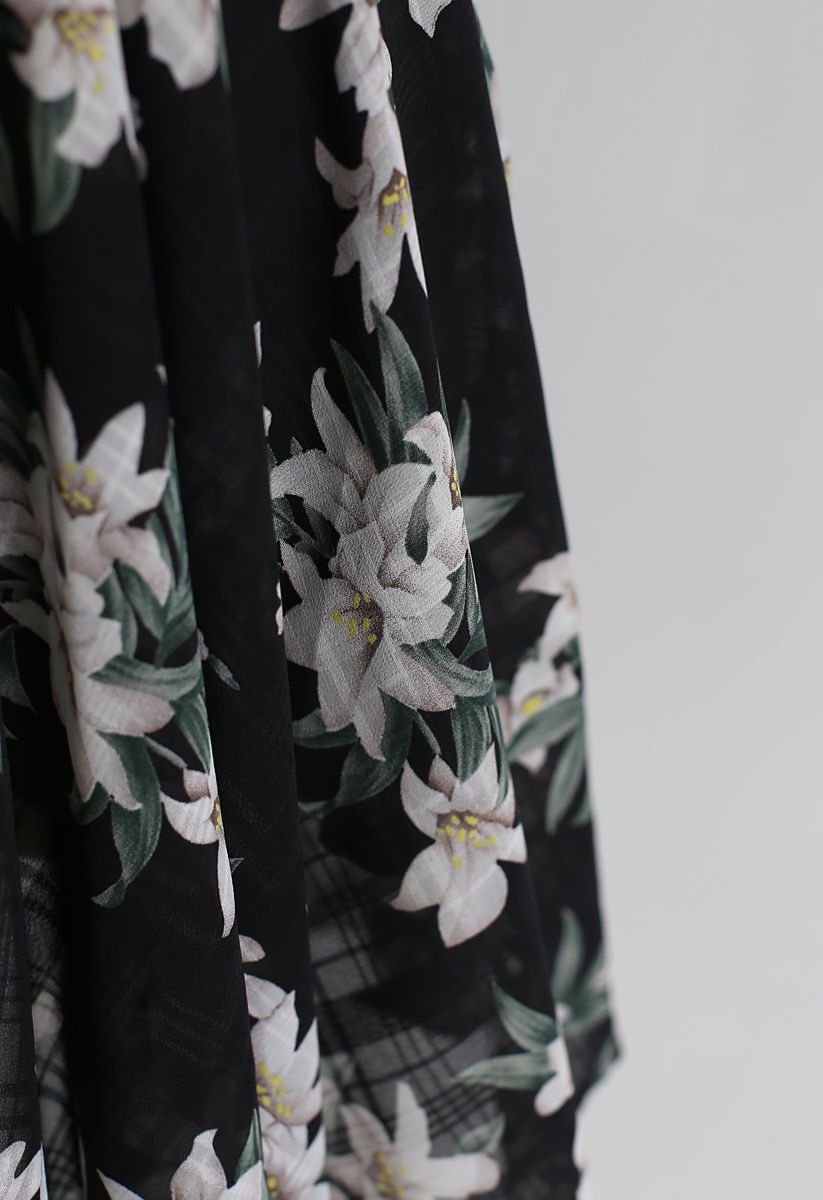 Better Than That Floral Chiffon Dress in Black - Retro, Indie and ...