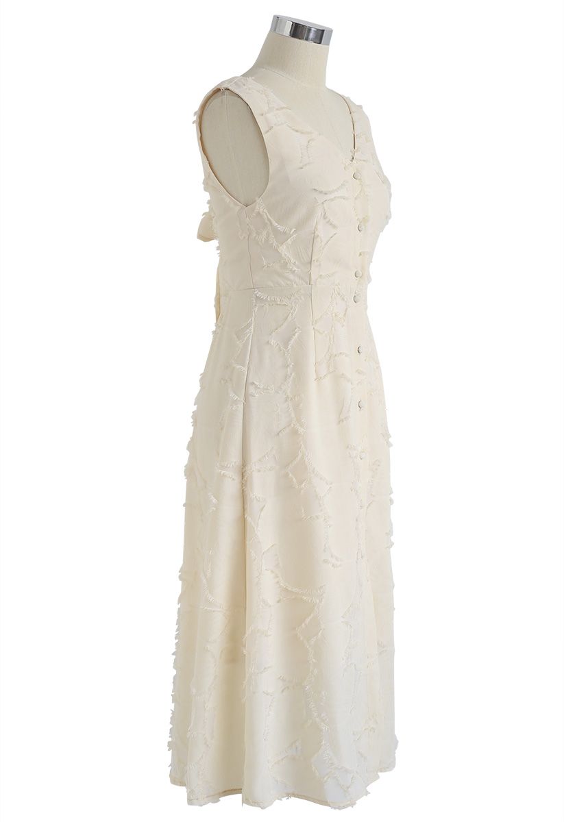 I Be-leaf in You Tassels Open Back Dress in Cream - Retro, Indie and ...