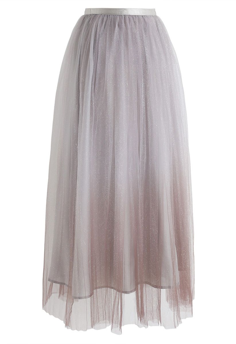 Miracle Night Tulle Maxi Skirt in Brown - Retro, Indie and Unique Fashion