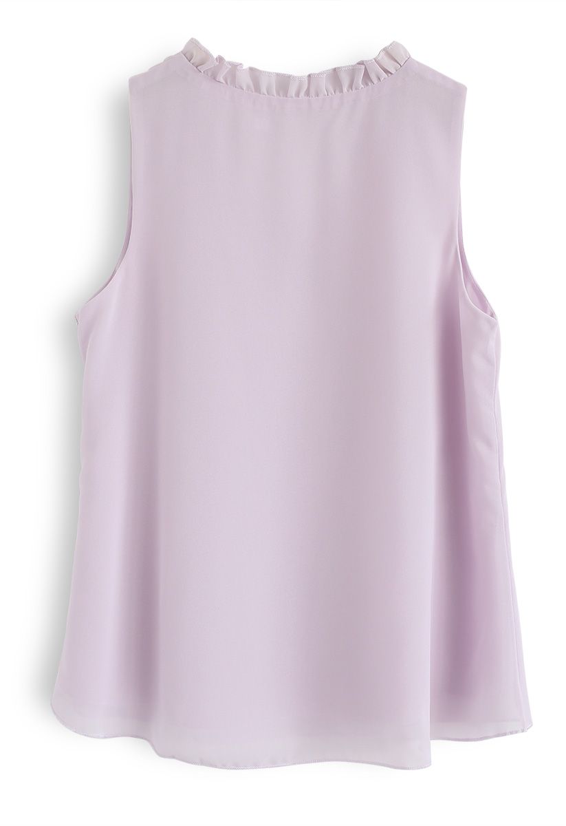 As I Am Sleeveless V-Neck Chiffon Top in Pink