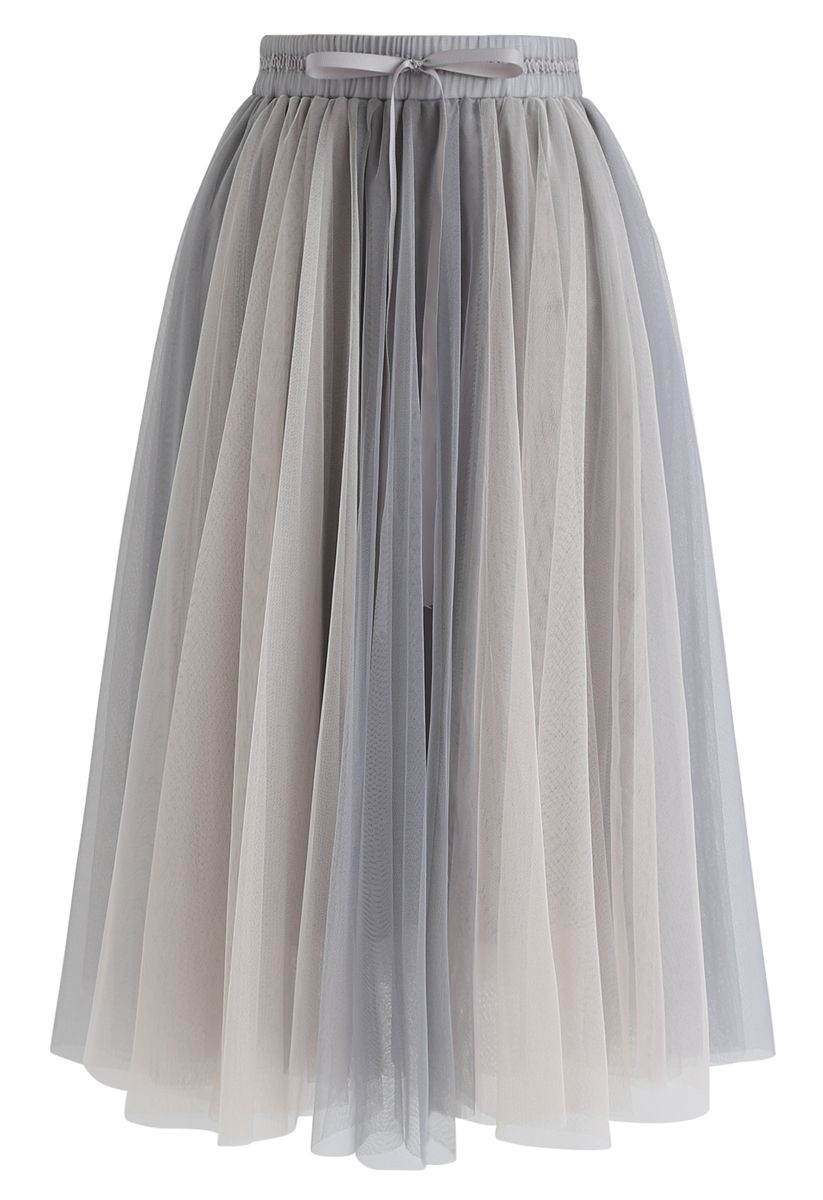 Amore Mesh Tulle Skirt in Grey - Retro, Indie and Unique Fashion