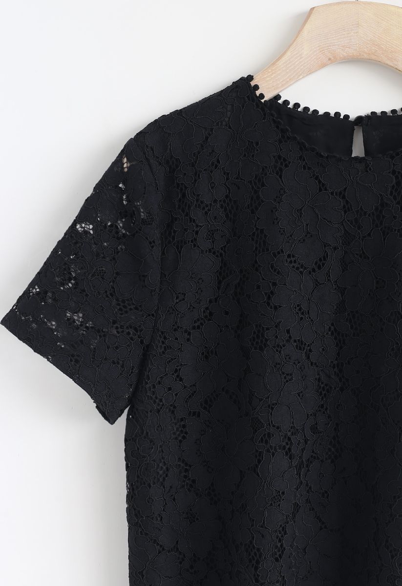 Everyday Fit Full Lace Top in Black