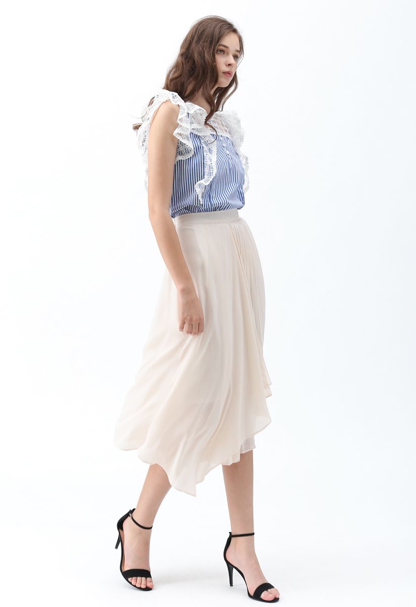 On My Mind Asymmetric Chiffon Skirt