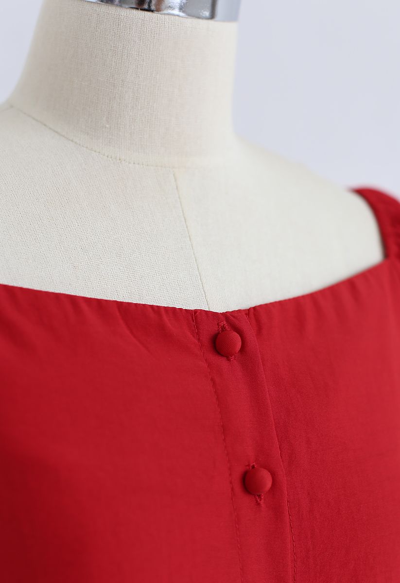 Code of Beauty Square Neck Top in Red