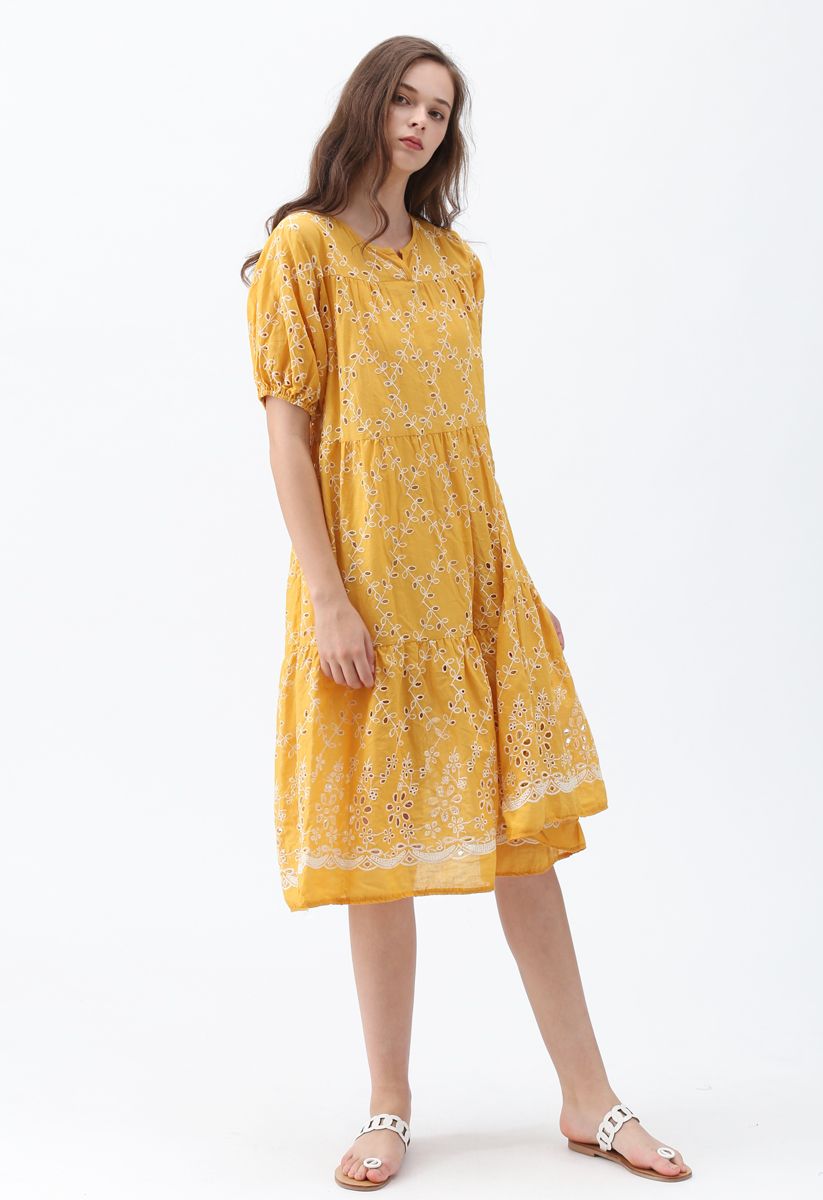 Save the Moment Eyelet Embroidered Dress - Retro, Indie and Unique Fashion