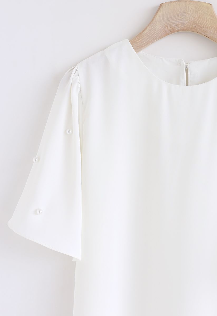 Happy Beginning Chiffon Smock Top in White