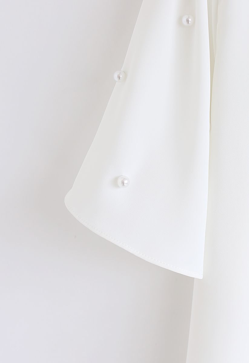 Happy Beginning Chiffon Smock Top in White