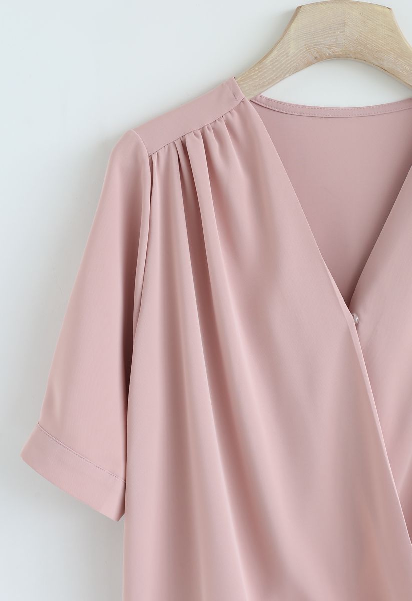 Forever Chic Wrap Top in Pink