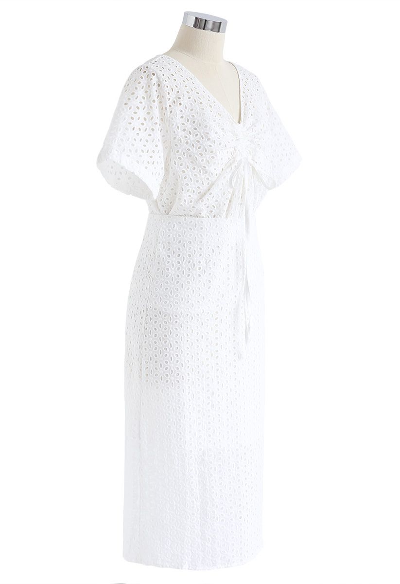 Starry Night Embroidered Eyelet Top and Skirt Set in White - Retro ...