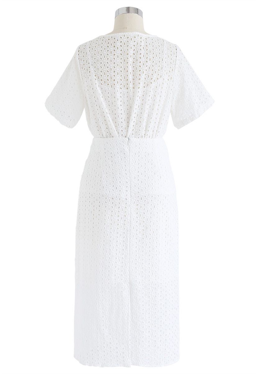Starry Night Embroidered Eyelet Top and Skirt Set in White - Retro ...