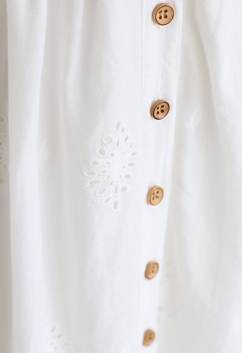 Lovely Day Embroidered Cami Dress in White