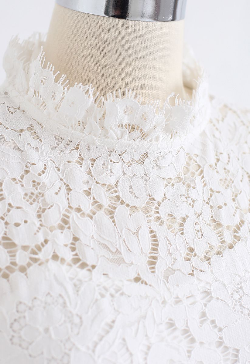 Fall in Love Lace Top in White